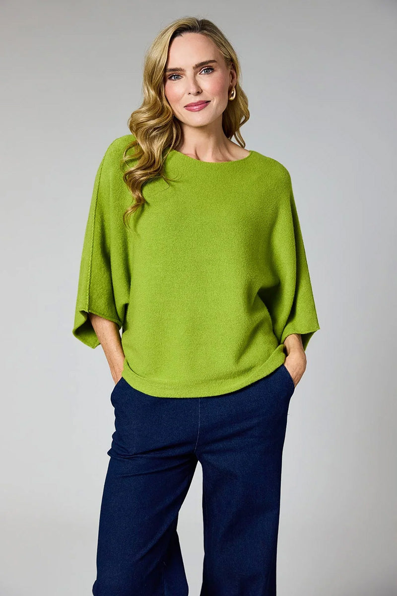 DECK Box Sleeve Sweater Lime