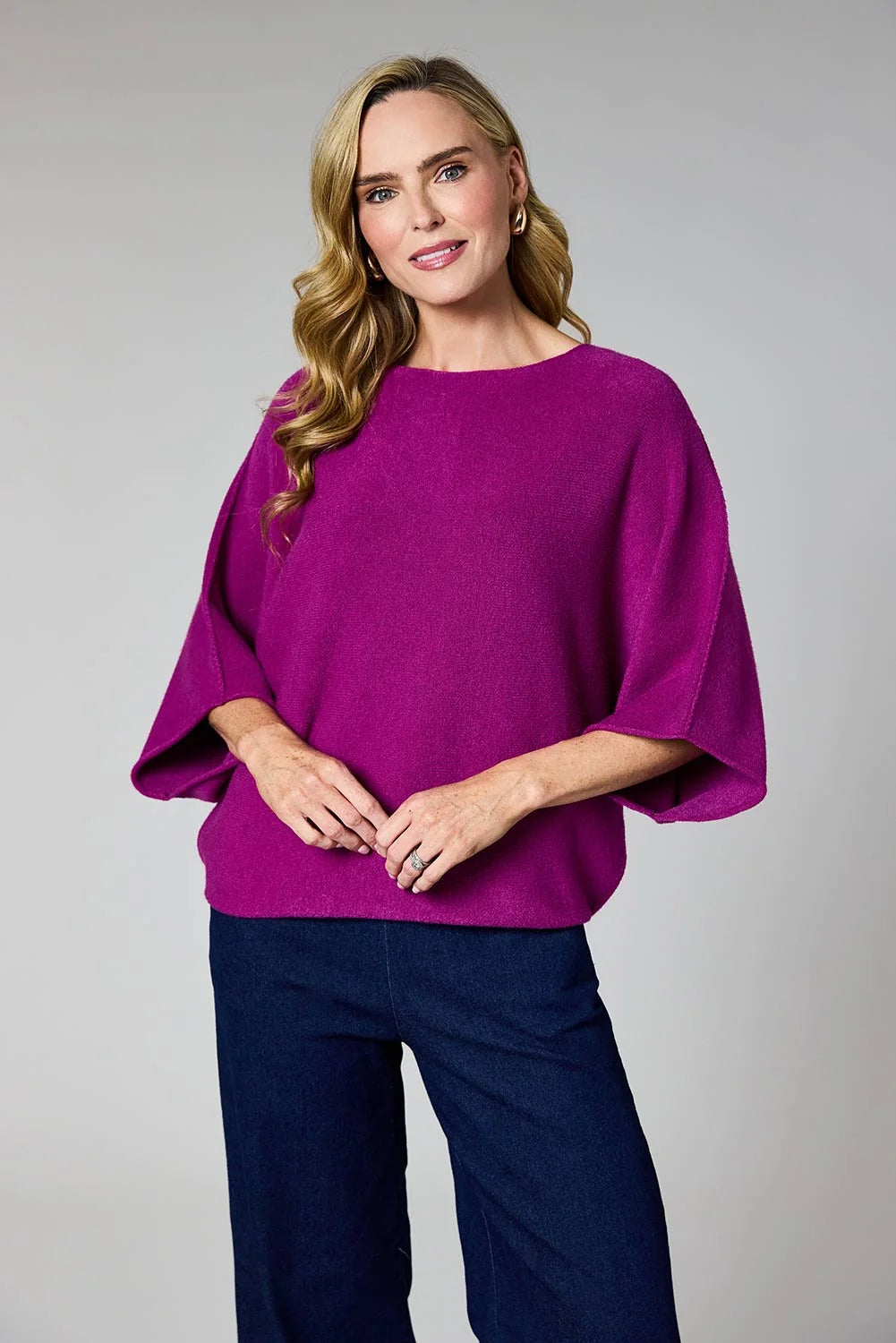 DECK Box Sleeve Sweater Magenta