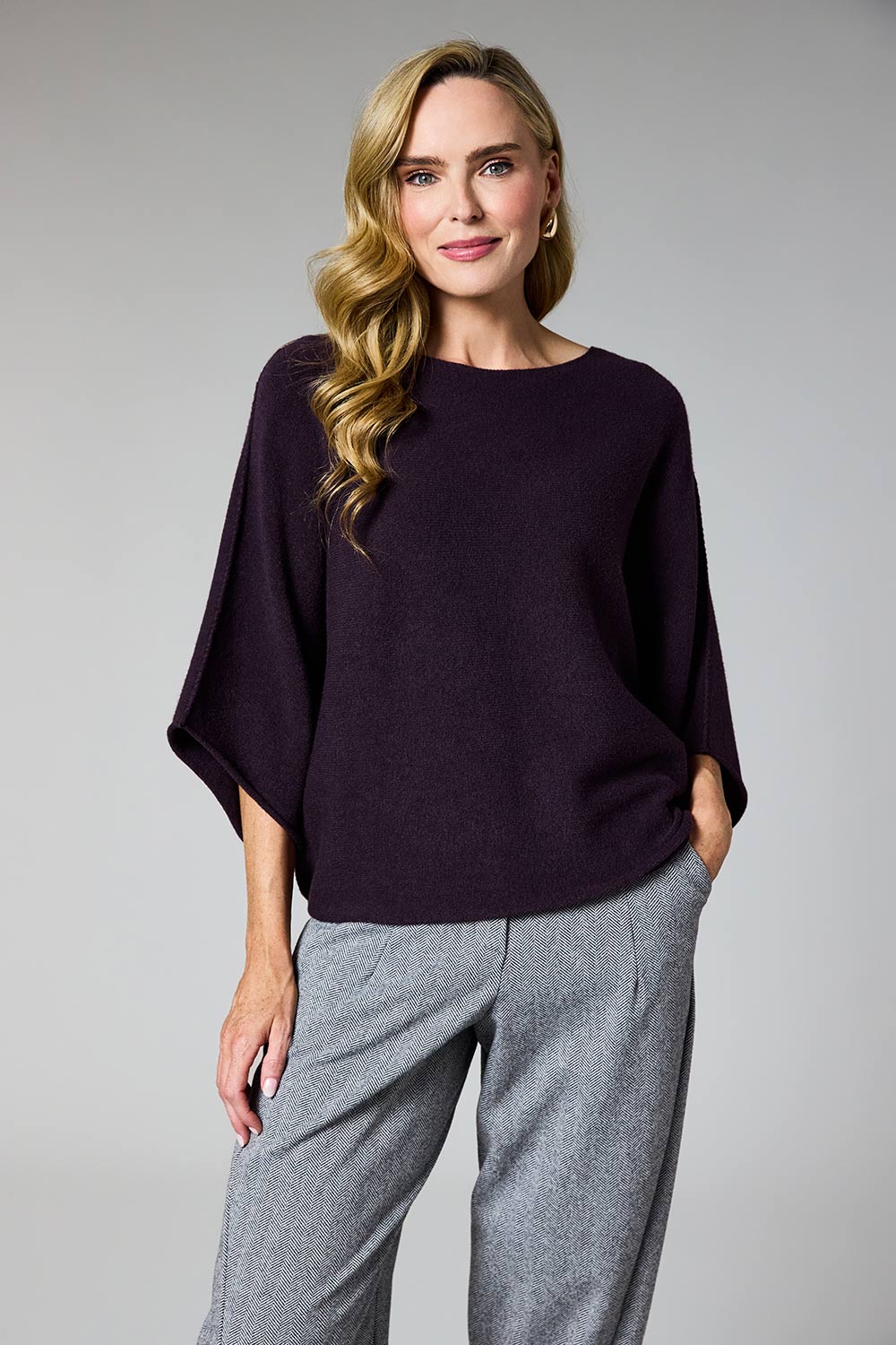 DECK Box Sleeve Sweater Mulberry