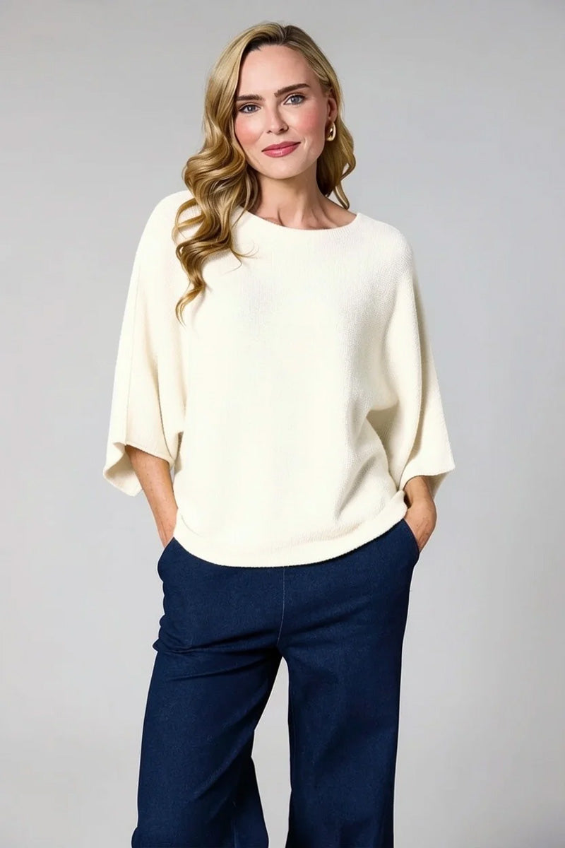 DECK Box Sleeve Sweater Winter White