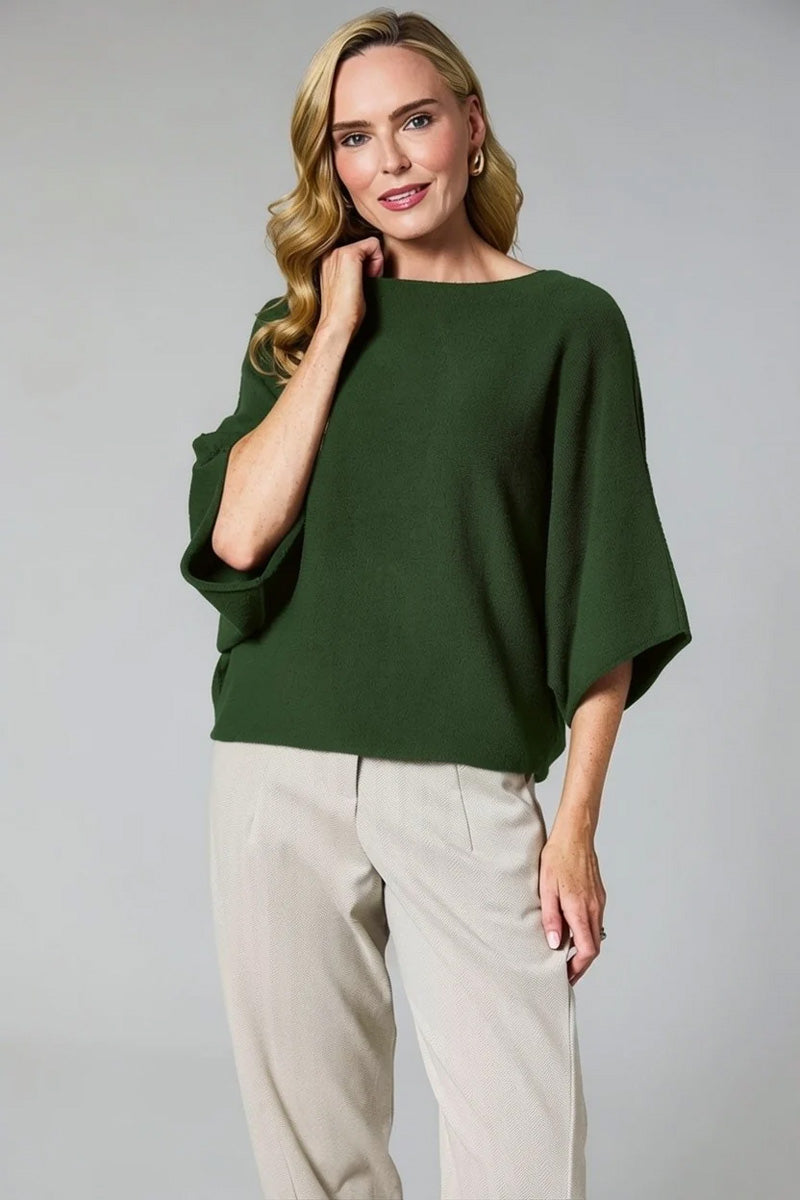DECK Box Sleeve Sweater Olive