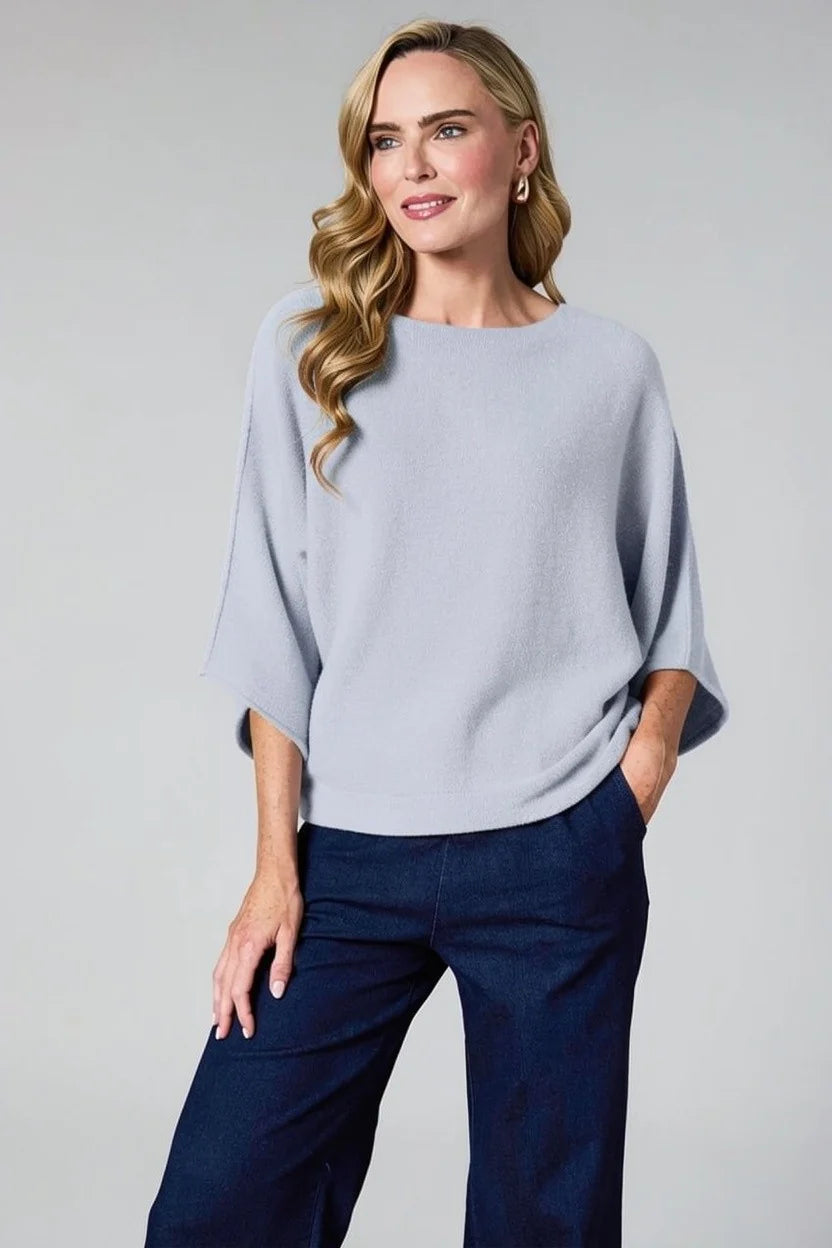 DECK Box Sleeve Sweater Grey