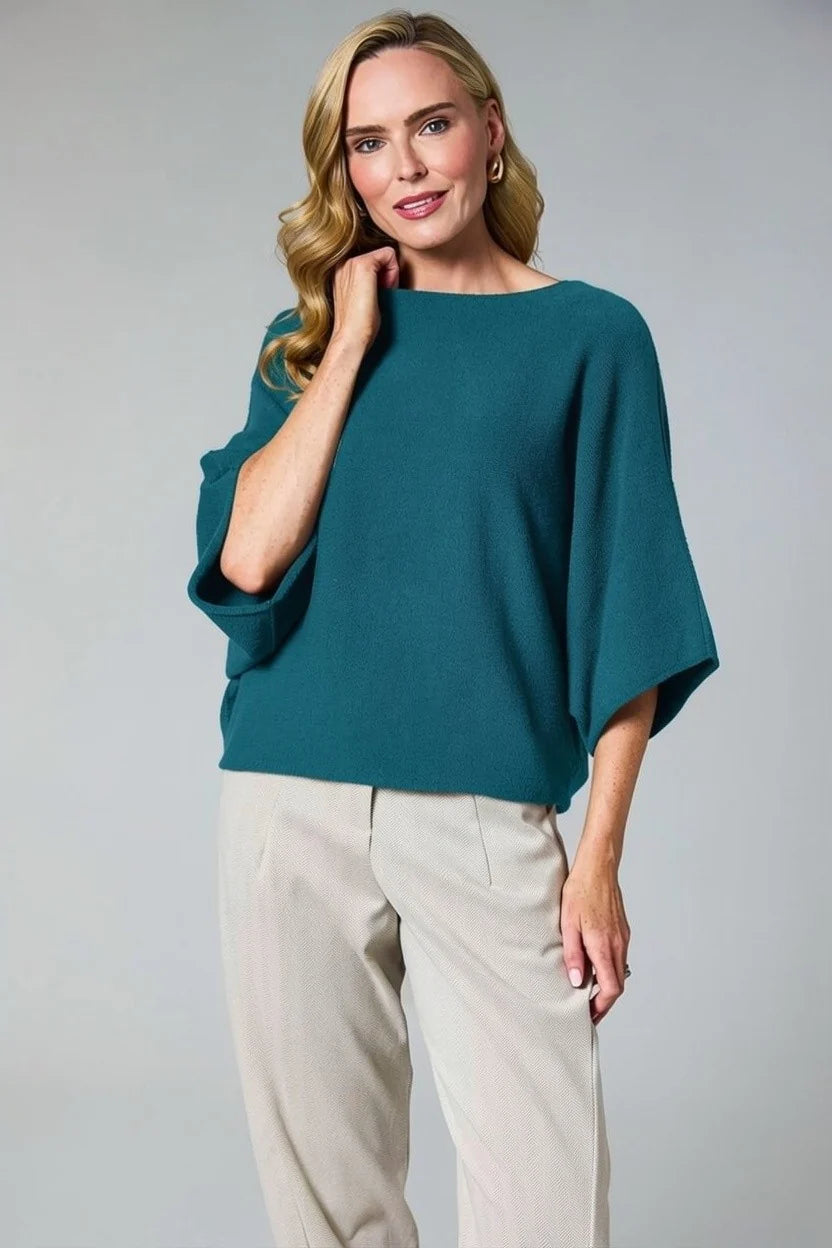 DECK Box Sleeve Sweater Teal