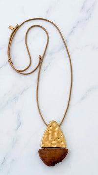 Della Long Necklace Gold/Mocha