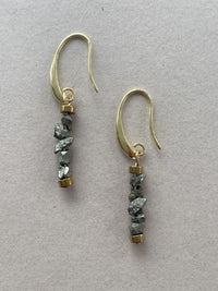 GIST Hematite & Gemstone Nugget Drop Earrings Grey