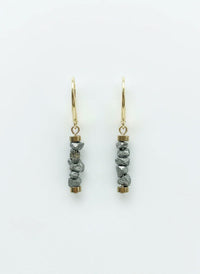 GIST Hematite & Gemstone Nugget Drop Earrings Grey