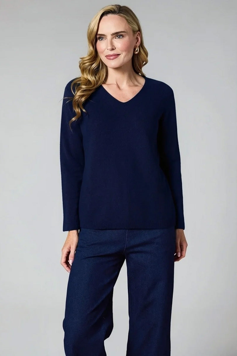 DECK V Neck Sweater Navy