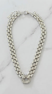 Statement Collar Necklace Silver