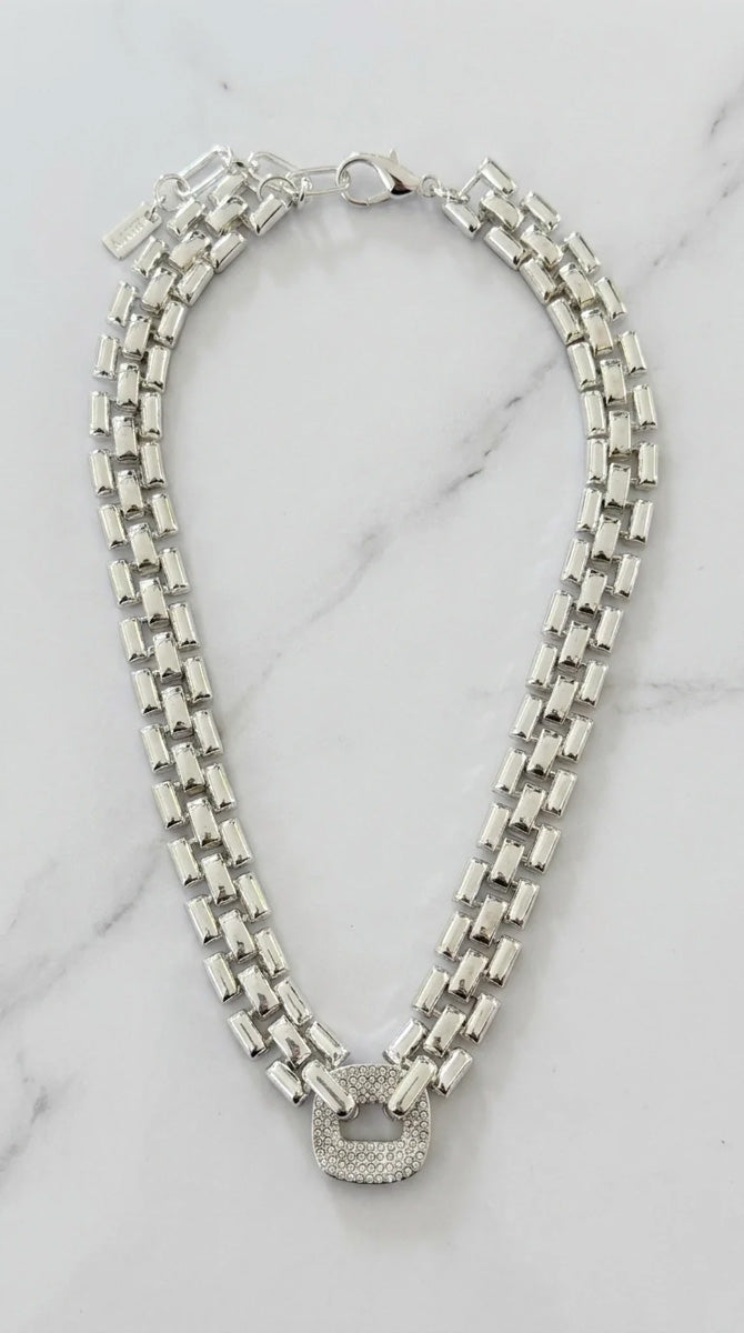 Statement Collar Necklace Silver