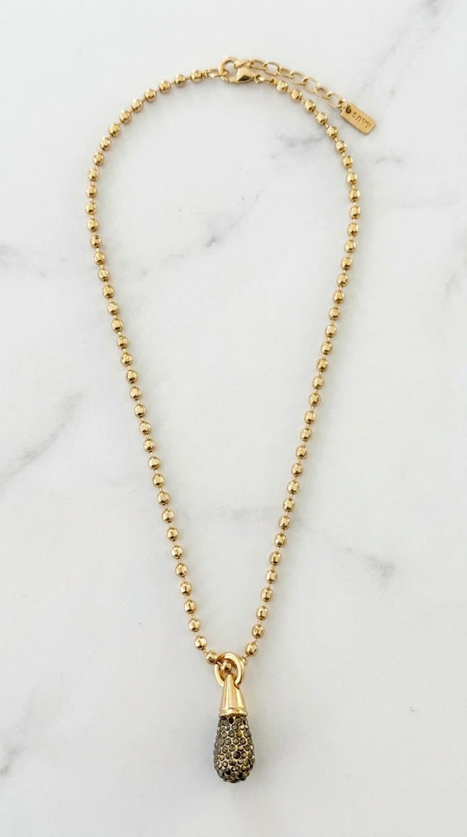 Sparkle Drop Necklace Gold/Black