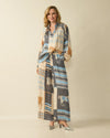 Horse Print Loose Trousers Blue