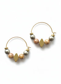 GIST Maifan/Jasper Gold Plated Hoops