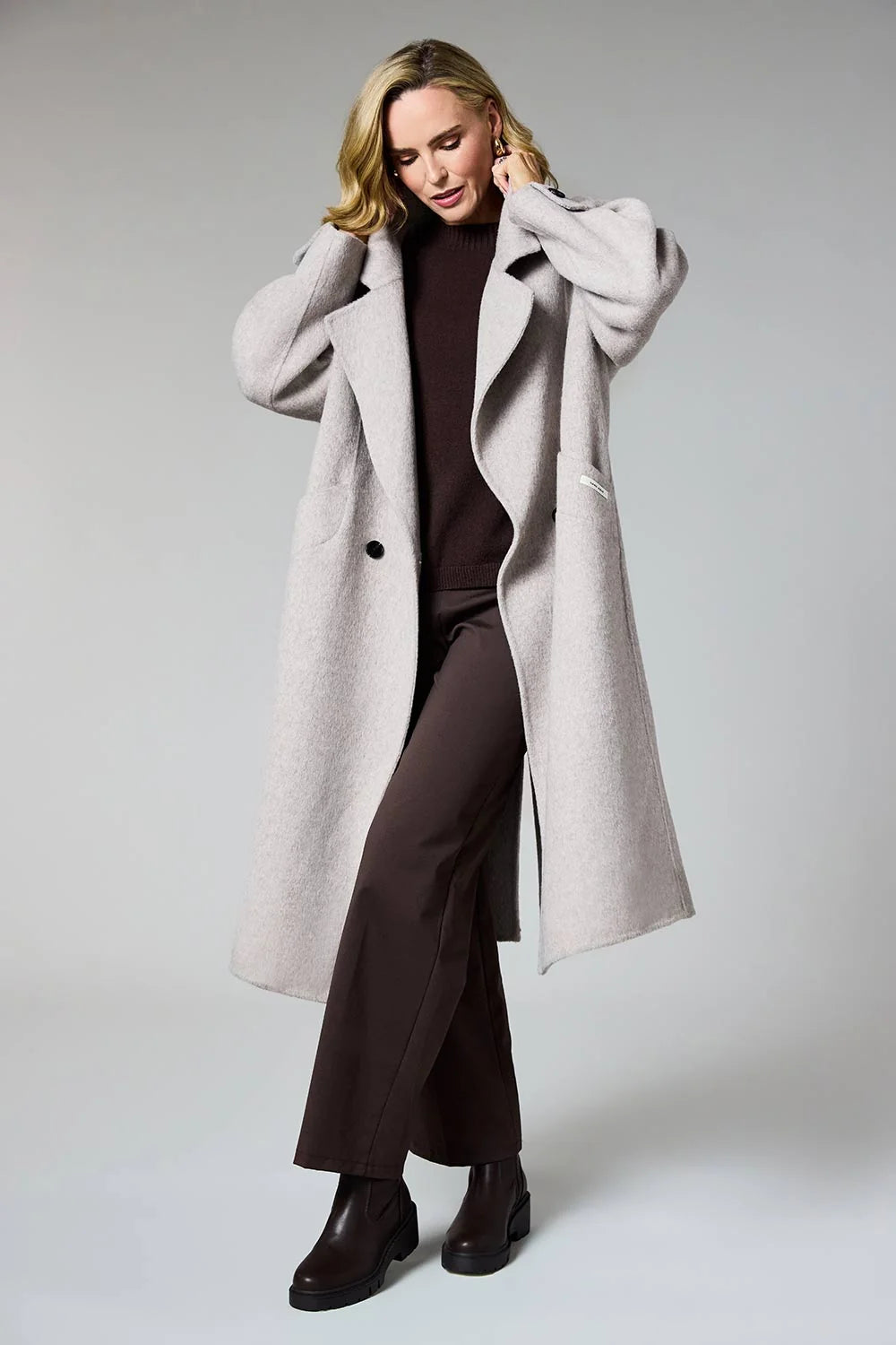 DECK Woollen Overcoat Stone