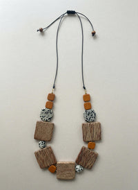GIST Dalmatian/Jasper/Wood Necklace