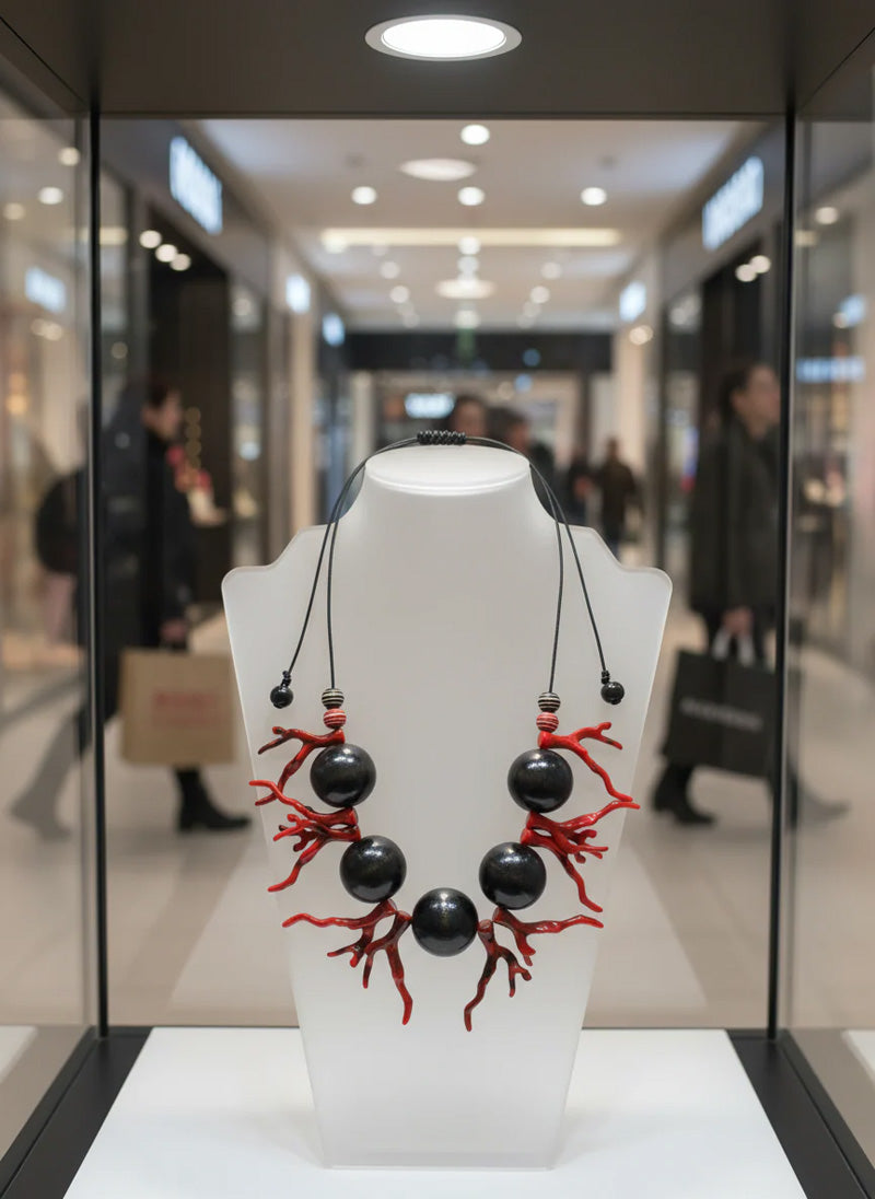 GIST Statement Necklace Red/Black