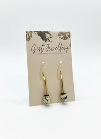 GIST Dalmatian Gold Plated Drop Earrings