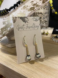 GIST Dalmatian Gold Plated Drop Earrings
