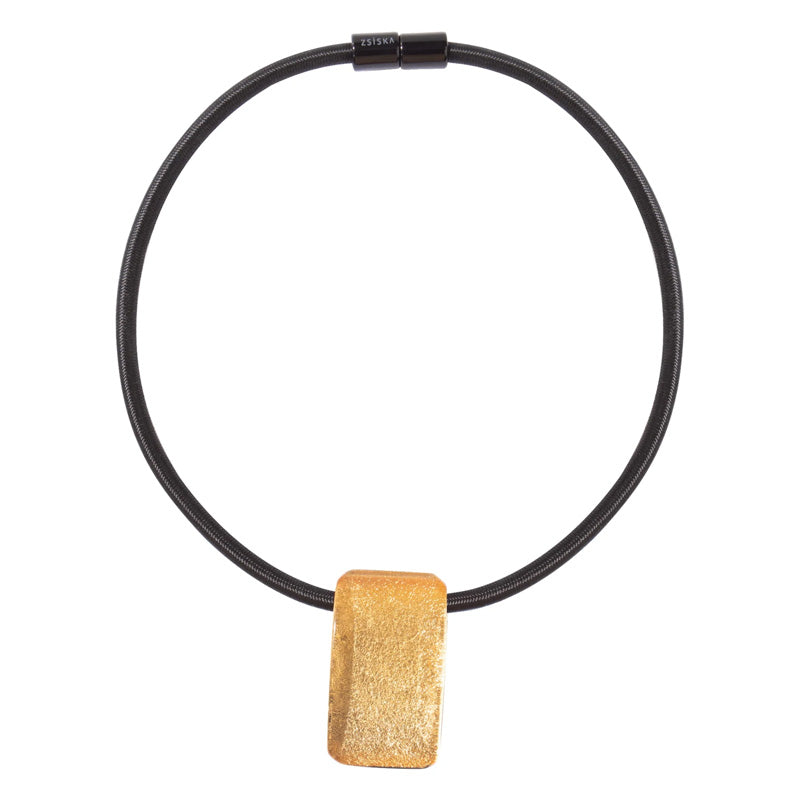 Calitaa Luxury Collection Deluxe Necklace Chunky Gold Leaf Pendant