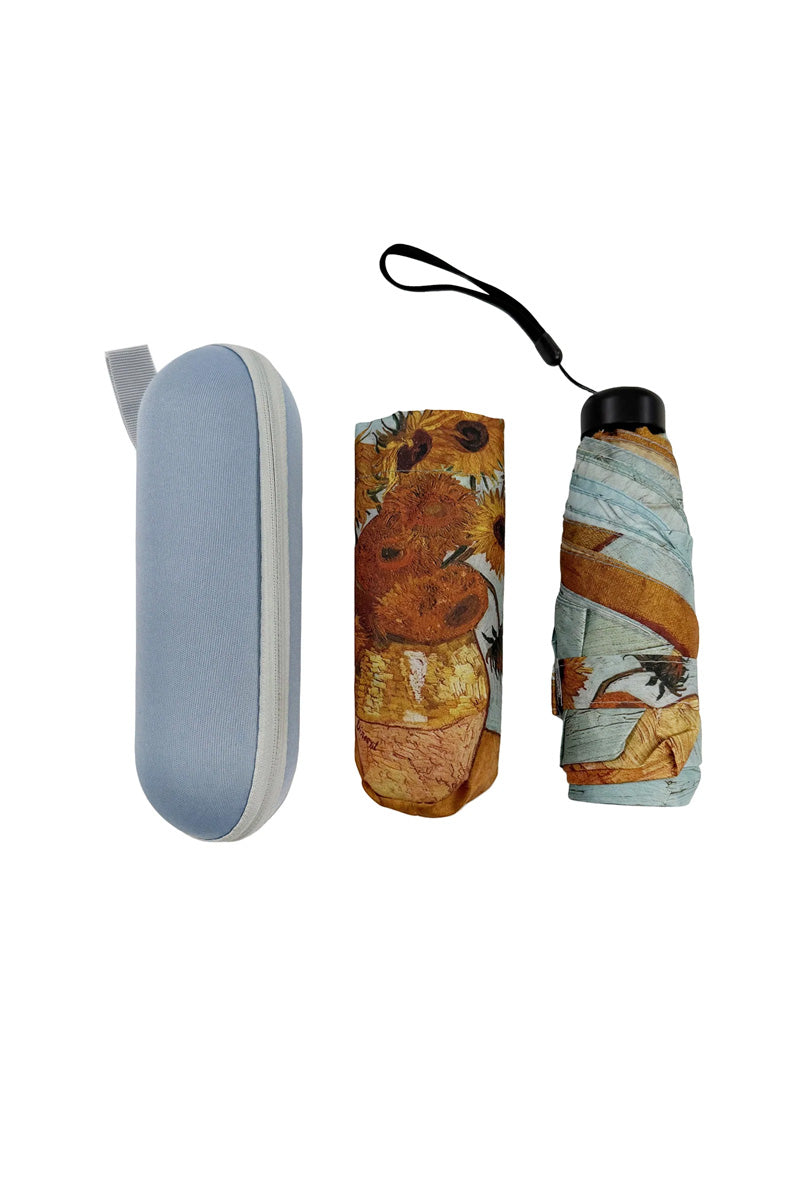 Van Gough Sunflowers Mini Umbrella With Travel Case