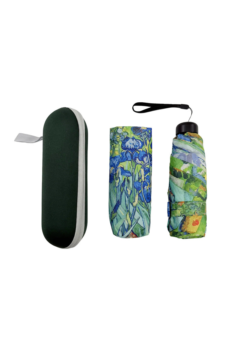Van Gough Irises Mini Umbrella With Travel Case