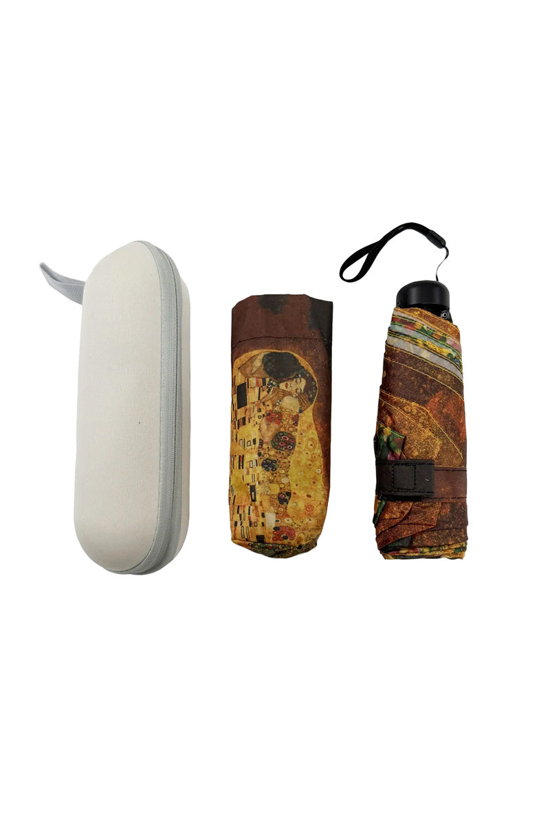 Gustav Klimt The Kiss Mini Umbrella With Travel Case