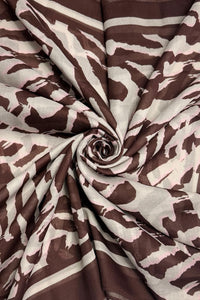 Graphic Fashion Print Scarf Brown