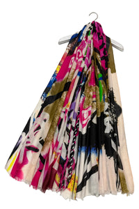 Graffiti Print Scarf Multi