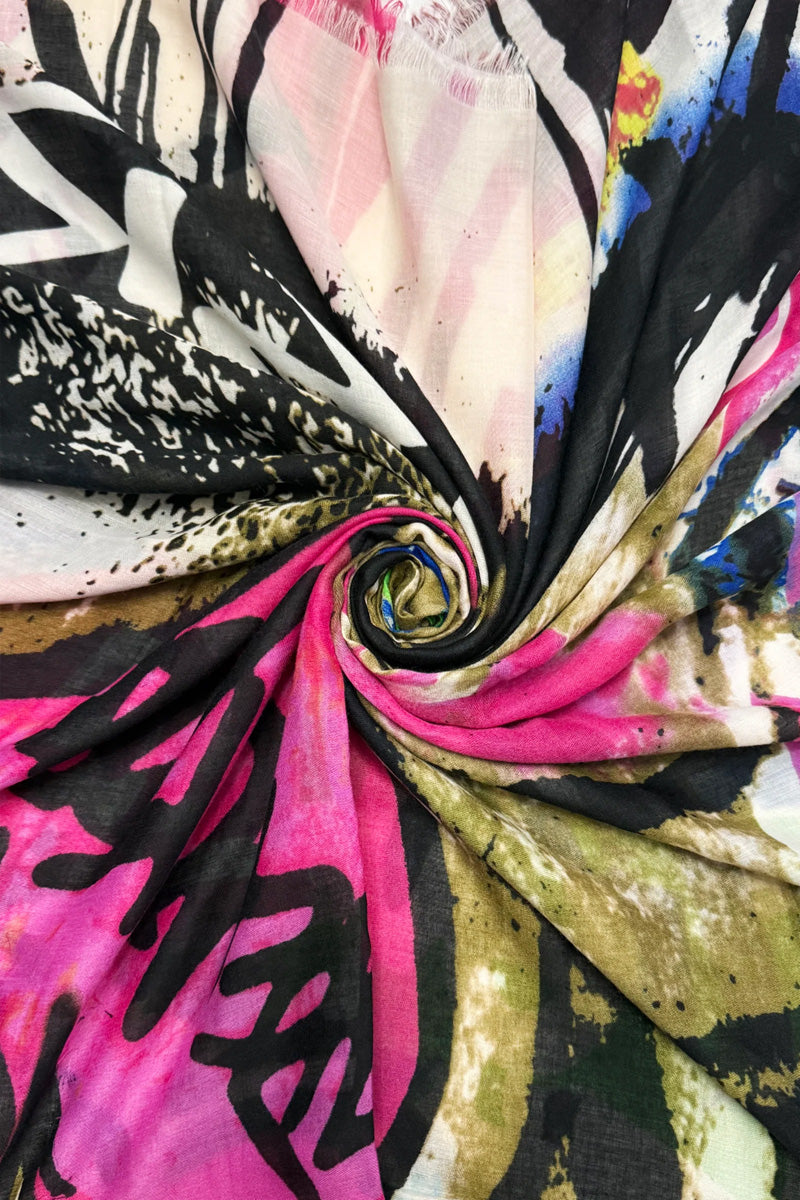 Graffiti Print Scarf Multi