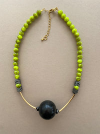 GIST Statement Necklace Lime Green/Black