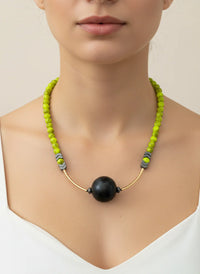 GIST Statement Necklace Lime Green/Black