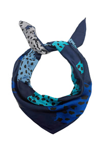 Esmie Leopard Print Square Necktie Blue