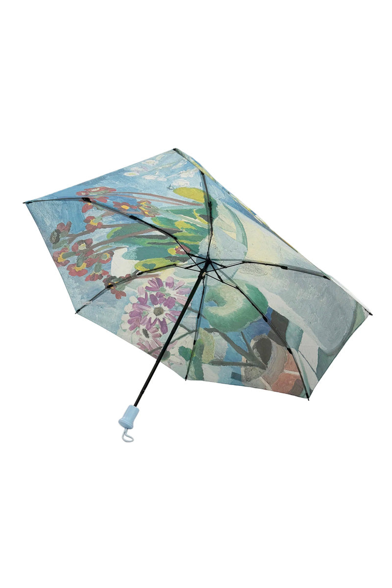 Floral Plant Painting Mini Umbrella With Travel Case