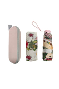 Pink Floral Bloom Mini Umbrella With Travel Case