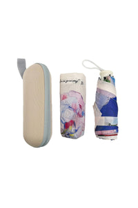 Rose Floral Oil Painting Mini Umbrella With Travel Case