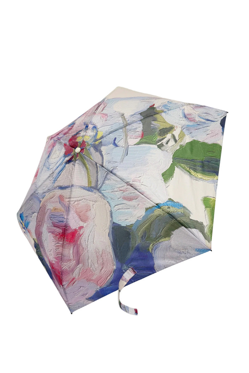 Rose Floral Oil Painting Mini Umbrella With Travel Case