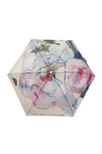 Rose Floral Oil Painting Mini Umbrella With Travel Case