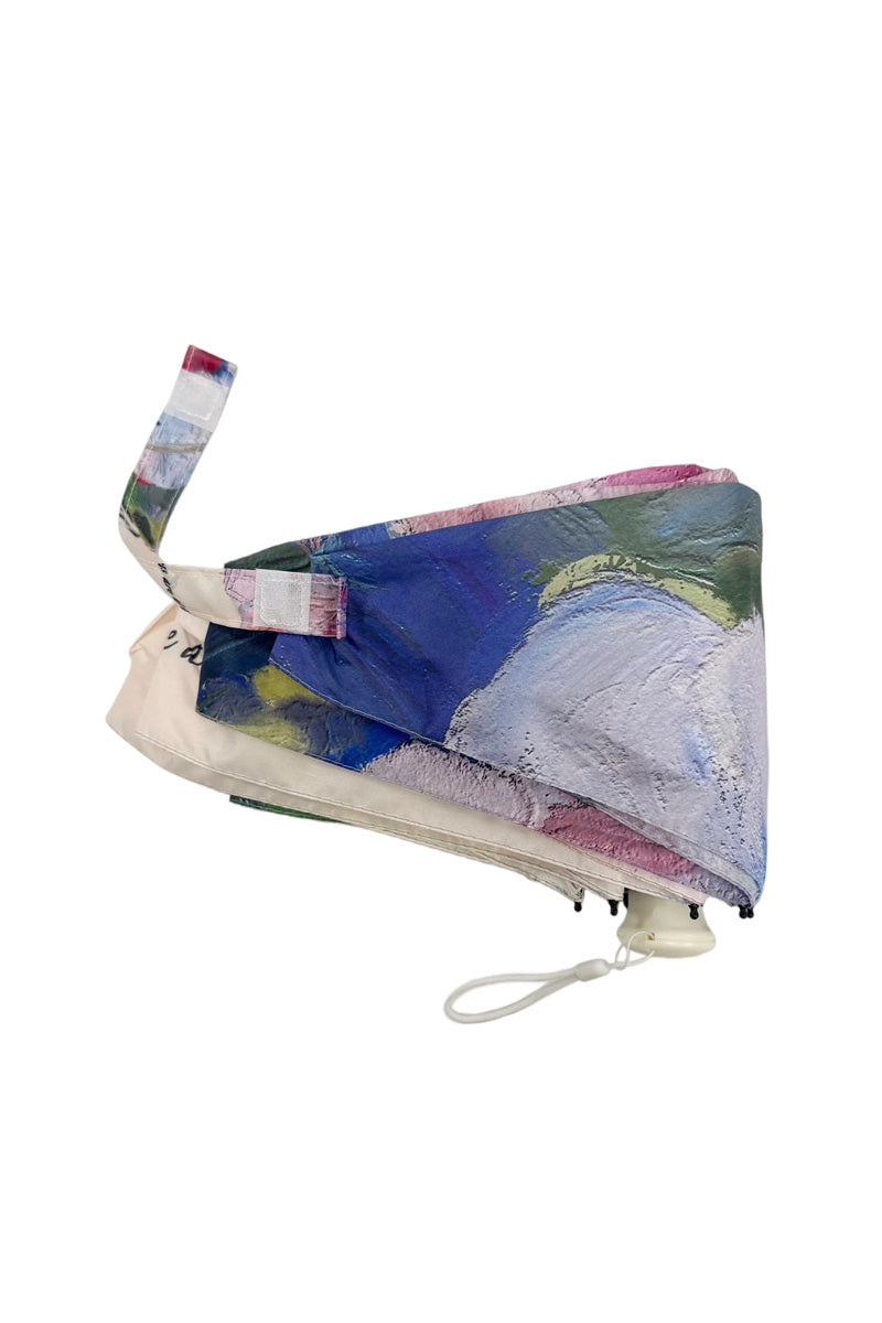 Rose Floral Oil Painting Mini Umbrella With Travel Case