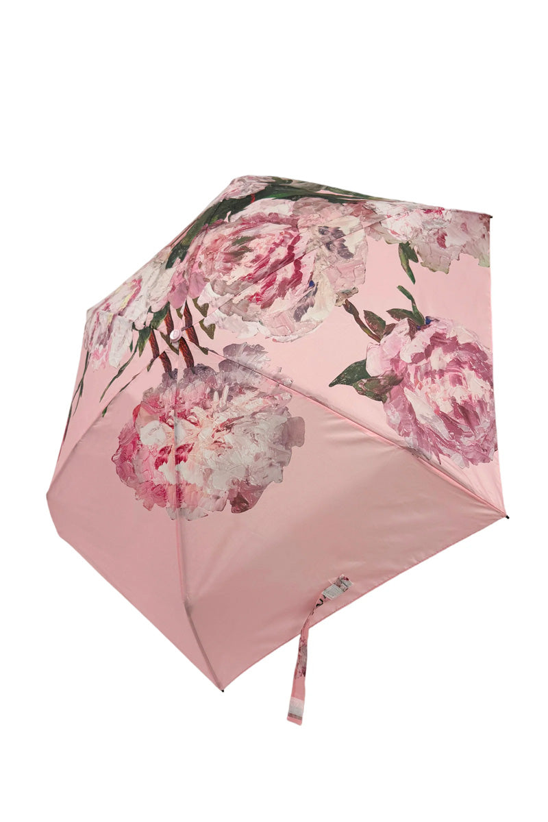 Pink Peonies Mini Umbrella With Travel Case