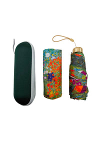 Gustav Klimt Flower Garden Mini Umbrella With Travel Case