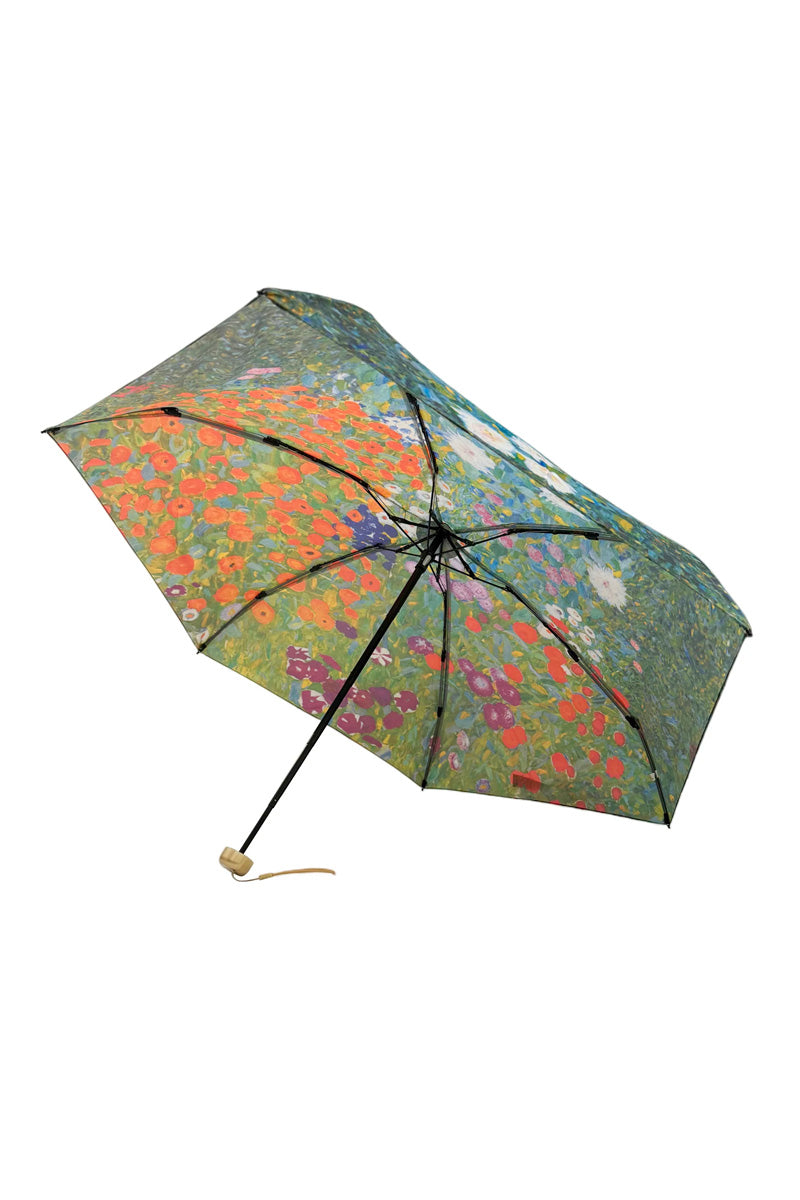 Gustav Klimt Flower Garden Mini Umbrella With Travel Case