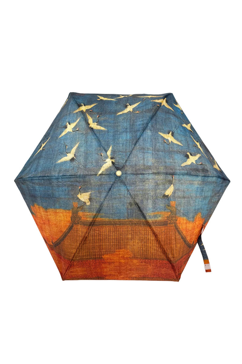 Japanese Cranes Mini Umbrella With Travel Case