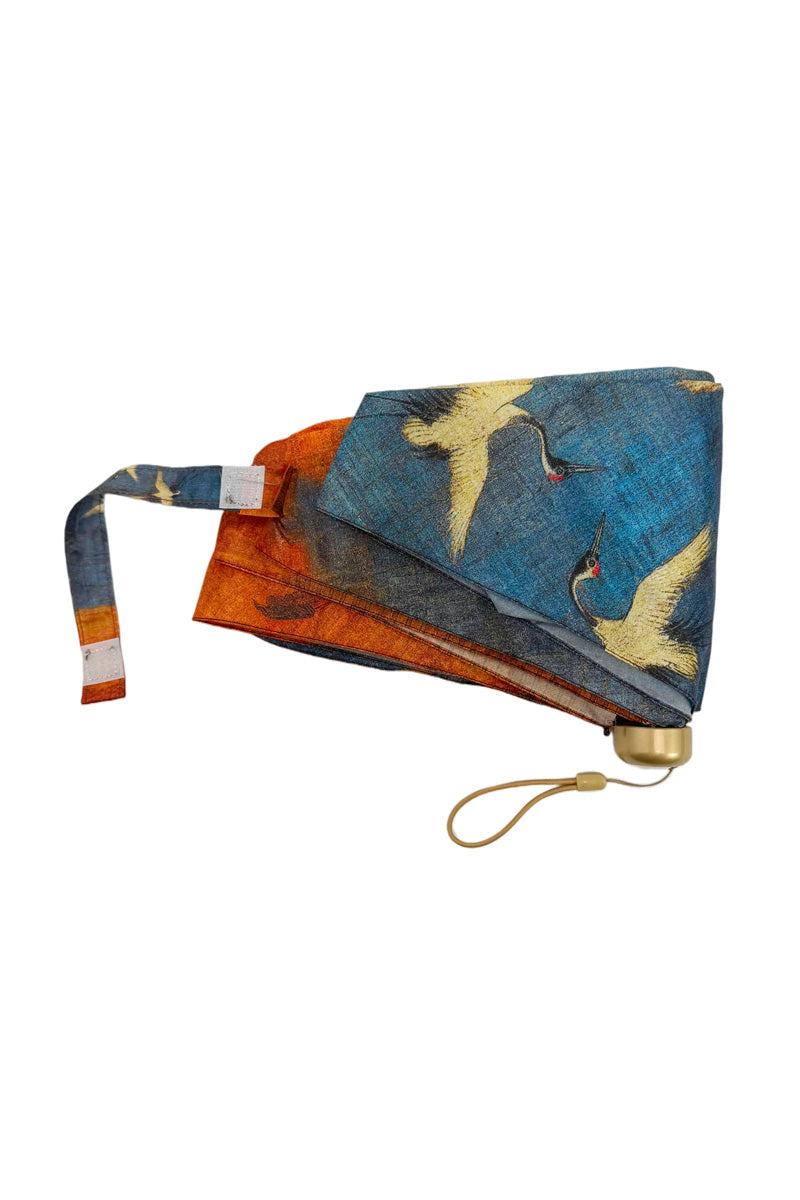 Japanese Cranes Mini Umbrella With Travel Case