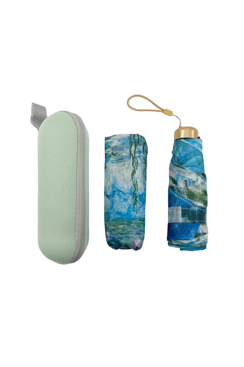 Monet Water Lilies Mini Umbrella With Travel Case