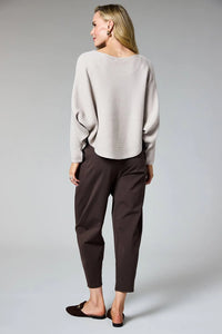 DECK Ribbed Batwing Crop Sweater Cream