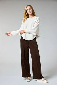 DECK Ribbed Batwing Crop Sweater Cream