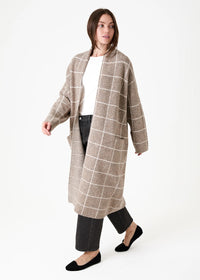 DREAMS Windowpane Coatigan Stone