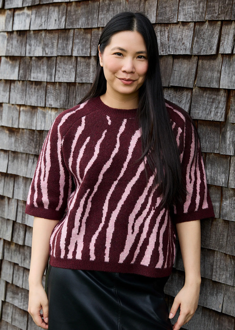 DREAMS Zebra Jacquard Sweater Grey