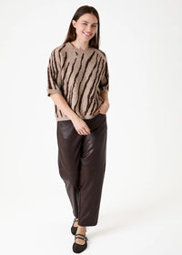 DREAMS Zebra Jacquard Sweater Mink