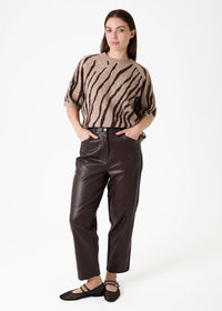 DREAMS Zebra Jacquard Sweater Mink
