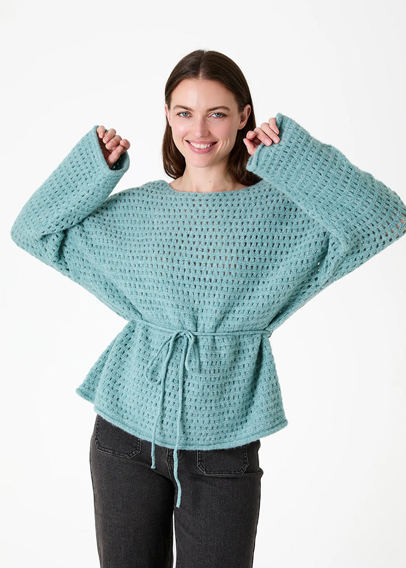 DREAMS Pointelle Sweater Seaspray
